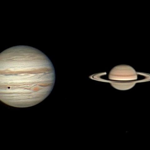 同一夜の木星と土星（10月18日）