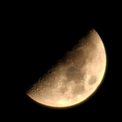 祖父を想う上弦の月