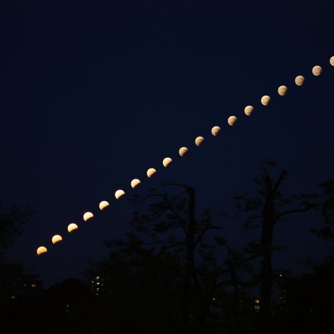 部分月食推移（札幌市天文台）