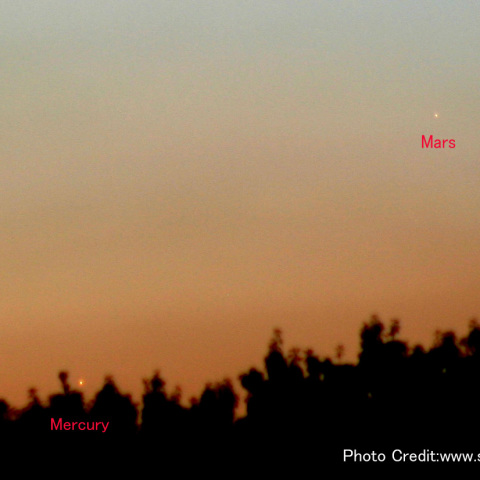 水星、火星の接近ショー20101121