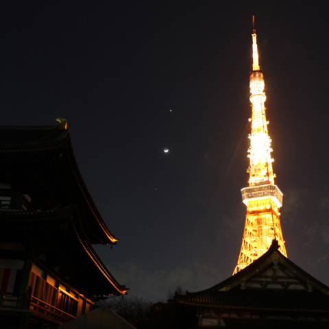 月、金星、木星