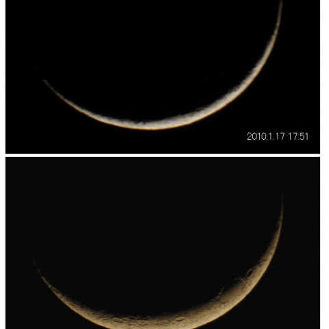 月齢 1.8 から 2.8 の変化