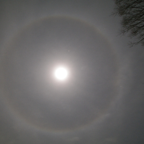 月・火星・地球の接近－月暈現象