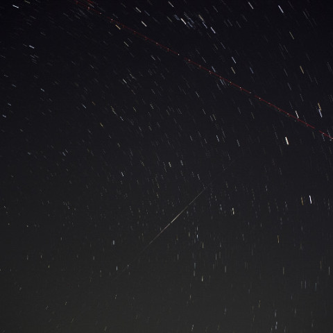 北の空のイリジウムフレア