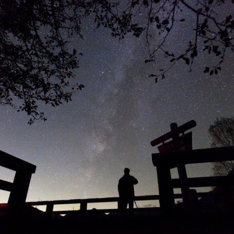 戦場ヶ原・銀河を撮る人