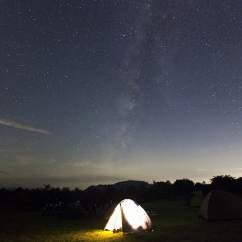 テントサイトと銀河