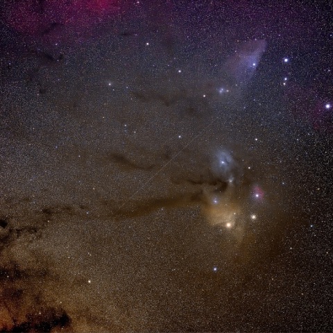 アンタレス付近からへびつかい座にかけての星雲群