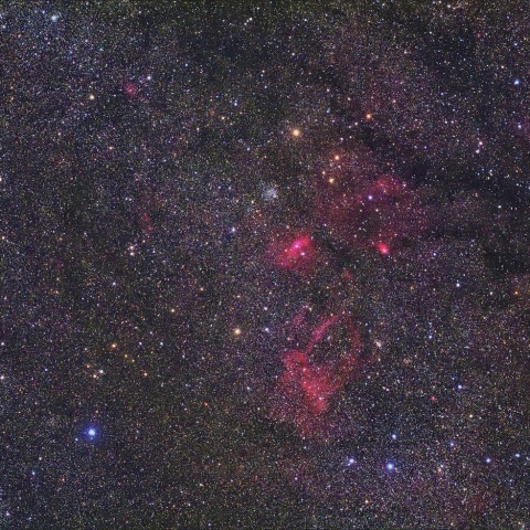 ケフェウス～カシオペア座にかけての星雲・星団