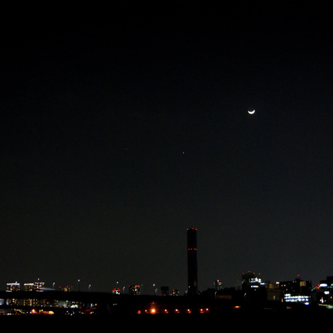 2011年2月7日の月と木星