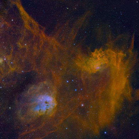 ぎょしゃ座のIC405とIC410のSAO(SHO)合成