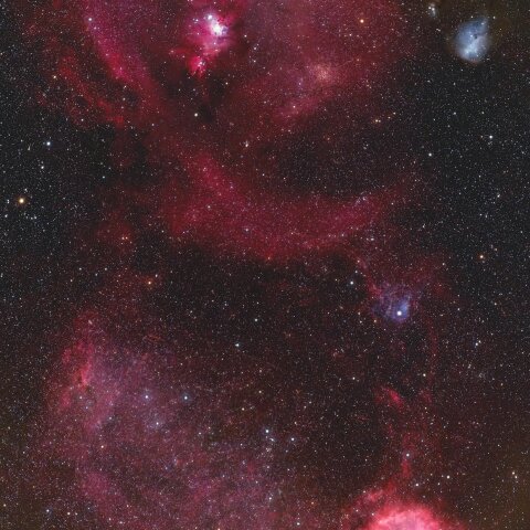 バラ星雲　クリスマスツリー星団　付近