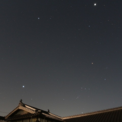 冬の大三角と木星