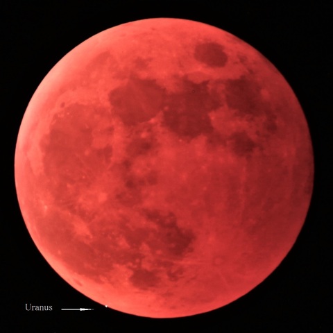 皆既月食と天王星食