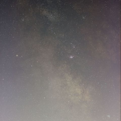 光害地での天の川