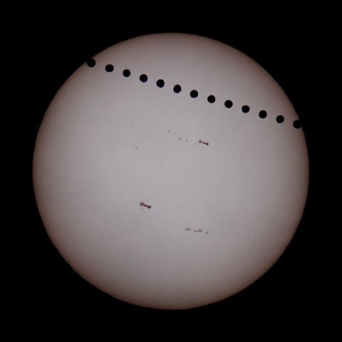 岐阜県池田町での金星日面通過