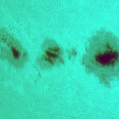 黒点群のクローズアップ