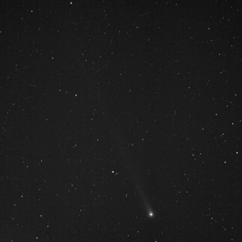 コメットフィルタ(イオンの尾)で写したラブジョイ彗星