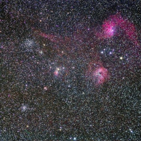 ぎょしゃ座の散光星雲・散開星団