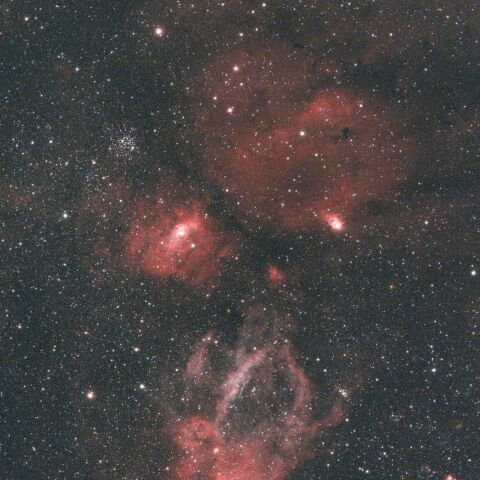 M52・NGC7635 バブル星雲・Sh2-157 クワガタ星雲・NGC7538 カシオペヤ座