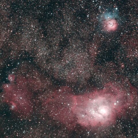 M8 M20 M21 NGC6559 猫の手星雲 いて座