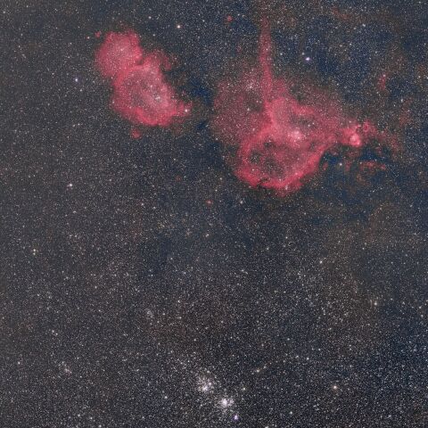 IC1805 ハート星雲 IC1848 ソウル星雲 NGC869 NGC884 二重星団h-χ カシオペア座 ペルセウス座