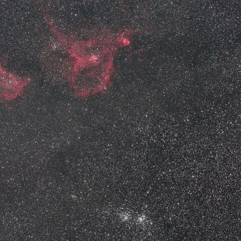 IC1805 ハート星雲 IC1848 ソウル星雲 NGC869 NGC884 二重星団h-χ カシオペア座 ペルセウス座