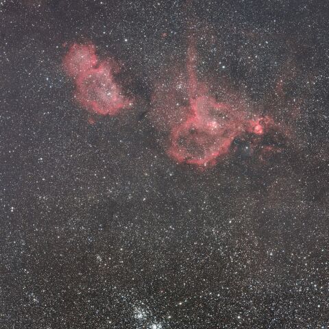 IC1805 ハート星雲 IC1848 ソウル星雲 NGC869 NGC884 二重星団h-χ カシオペア座 ペルセウス座