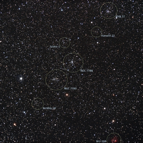 並んだ散開星団