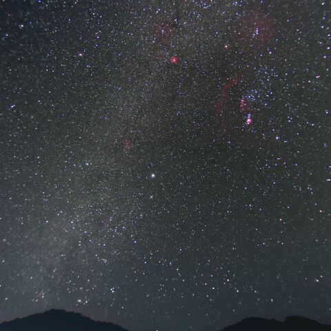 冬の大三角と冬の天の川