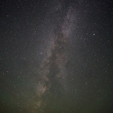 ティートン山にかかる天の川