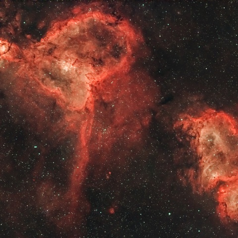 IC1848.IC1805　ハート星雲、胎児星雲