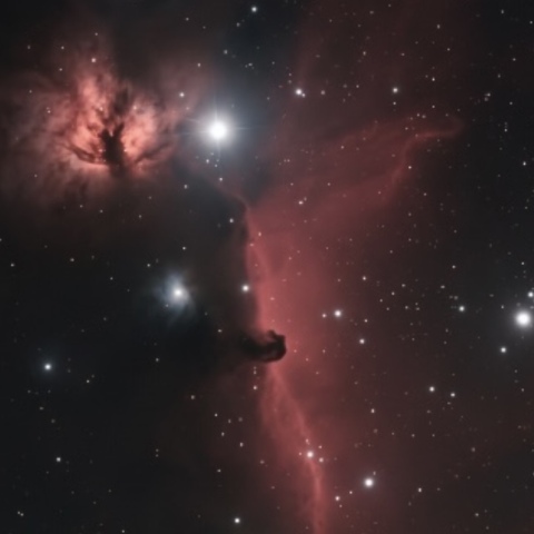 馬頭星雲と燃える木星雲
