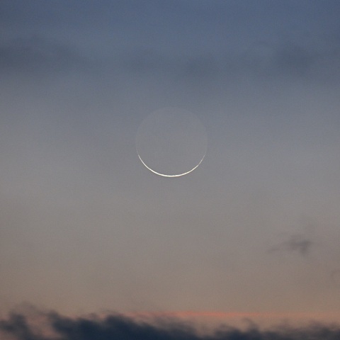 極細月（月齢２８．４）