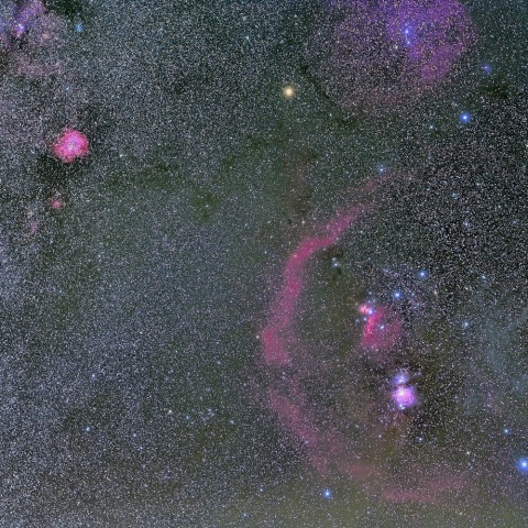 オリオン座とバラ星雲