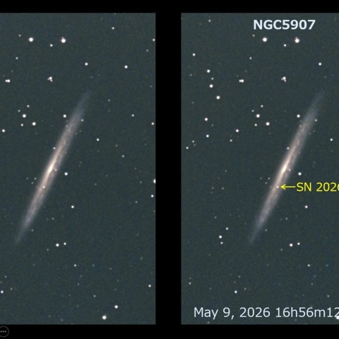 5月１０日未明のＮＧＣ５９０７超新星（ＳＮ２０２６ｋｉｄ）