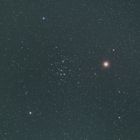 火星とプレセペ星団の共演