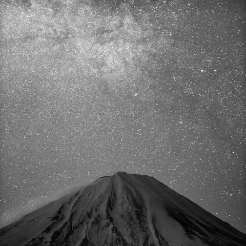 富士山と銀河