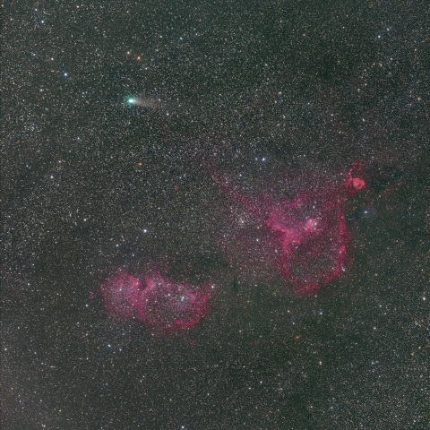 ジャコビニ-ツィナー彗星と赤ちゃん星雲&ハート星雲