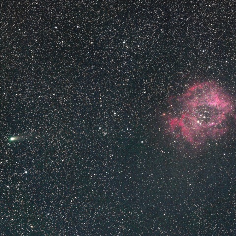 バラ星雲とジャコビニ・ツィナー彗星