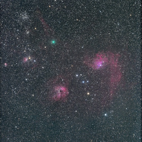 岩本彗星&M38、IC405、IC410