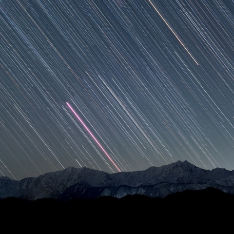 後立山連峰に沈むオリオン座