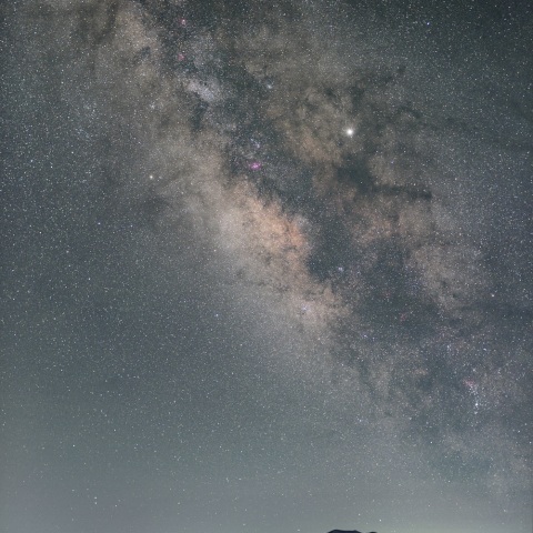 浅間山と銀河中心部