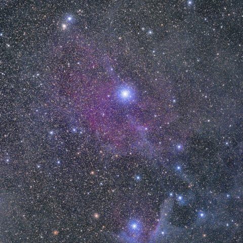 さそり座δ星、π星付近の反射星雲とHII領域