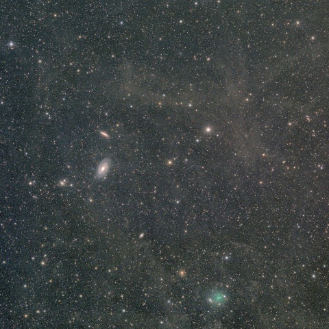 3月18日のアトラス彗星（C/2019 Y4）とM81、M82、分子雲