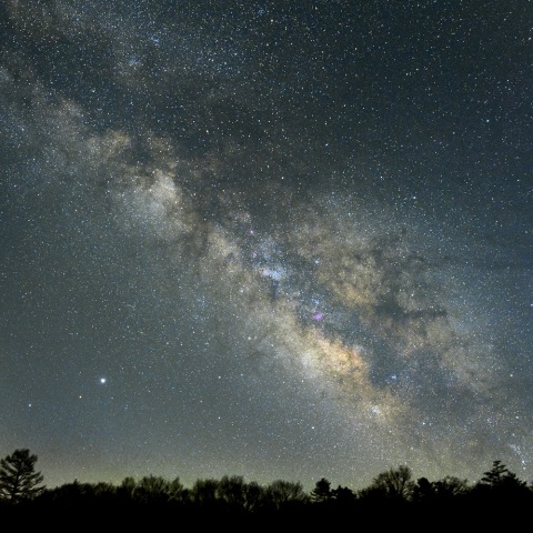 夏の銀河、木星、火星、土星