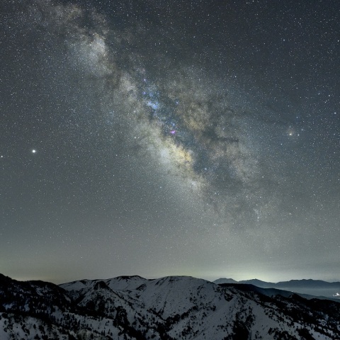 銀河中心部と木星、土星