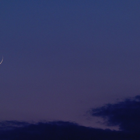 細い月と細い金星