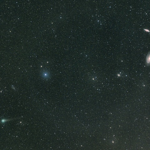5月28日未明のパンスターズ彗星（C/2017 T2）とM81、M82