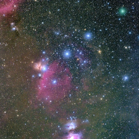 オリオン座中心部とアトラス彗星（C/2020M3）