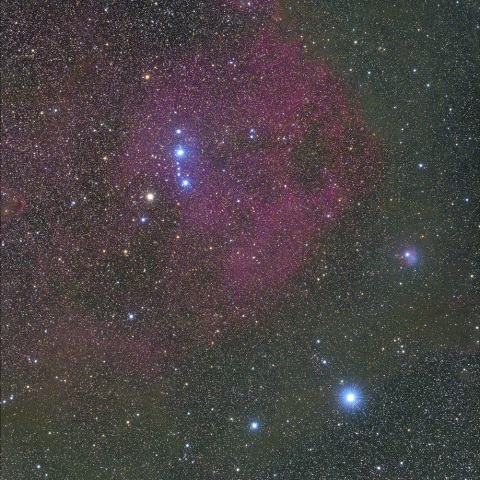 エンゼルフィッシュ星雲（Sh2-264）とアトラス彗星（C/2020M3）